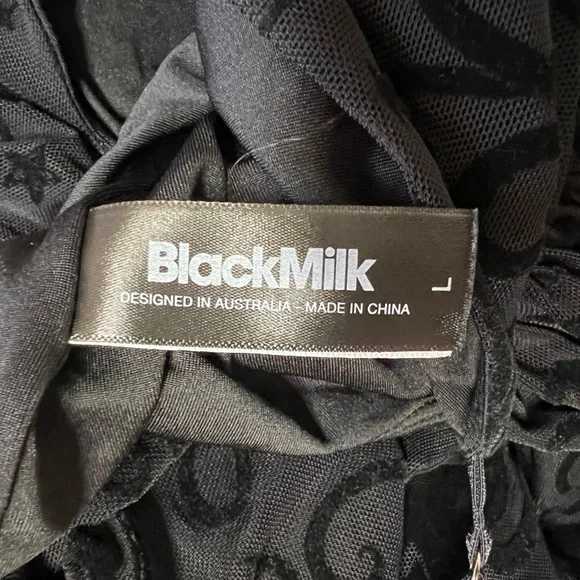 Blackmilk Flocktapus Sheer Midaxi Dress ~ LIMITED Black Size Large - Picture 15 of 16